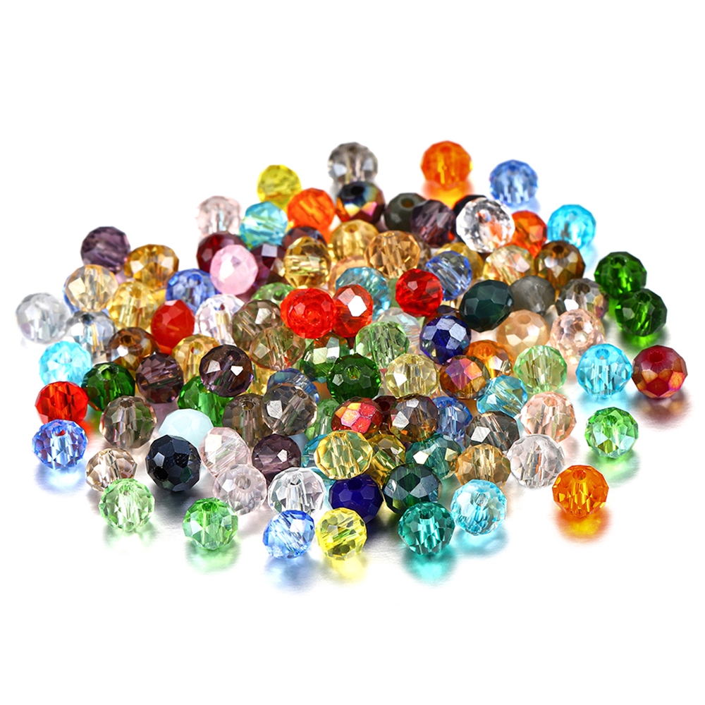 70-165pcs 3/4/6/8mm Translucent Czech Crystal Glass Bead Faceted Colorful Spacer Bead For DIY Bracelet Jewelry Making Supplies