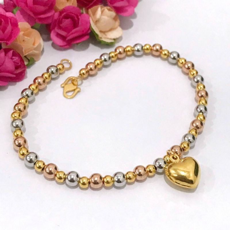 Buy Rantai Tangan Bola Love Tricolour Emas 916 Seetracker Malaysia
