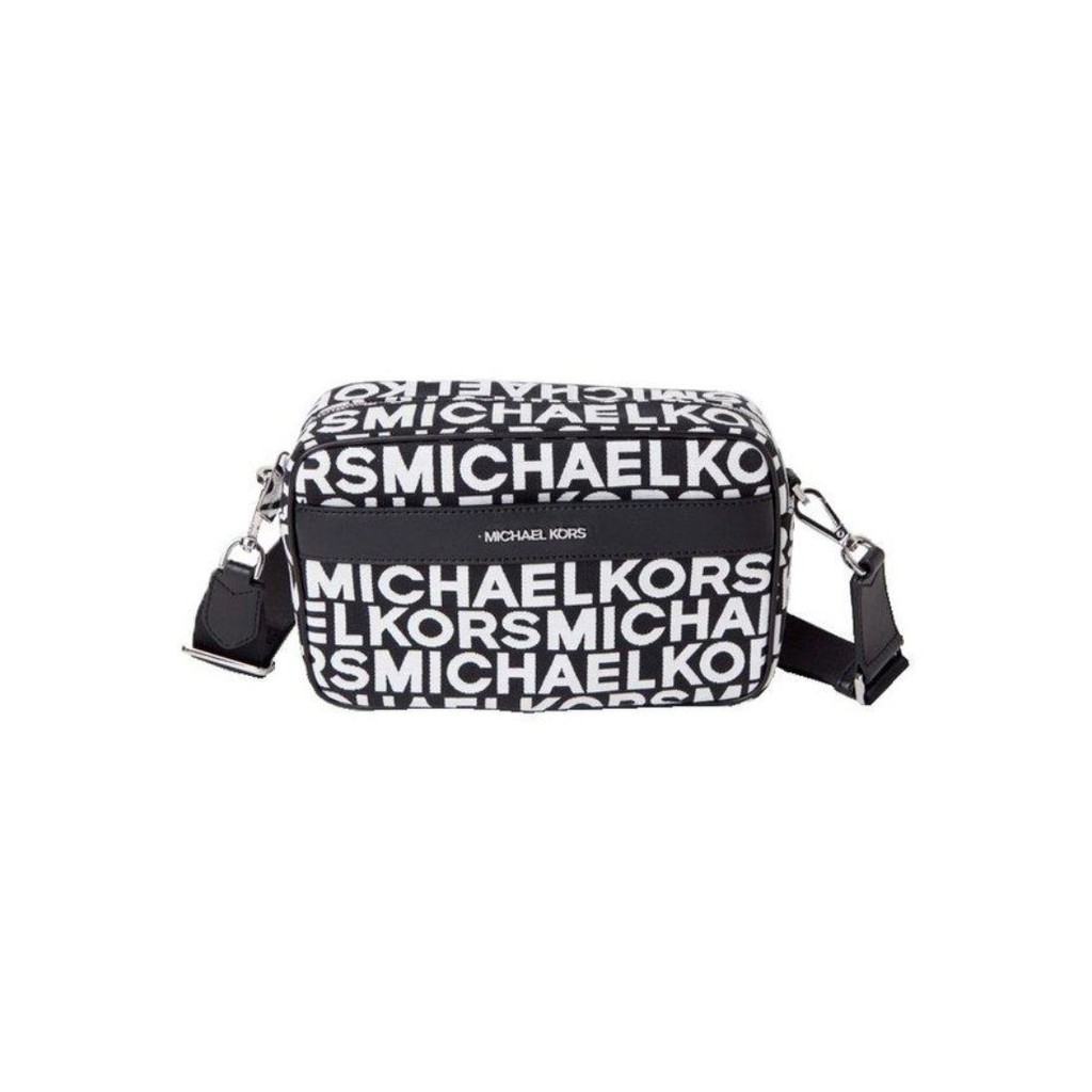 michael kors black and white crossbody bag