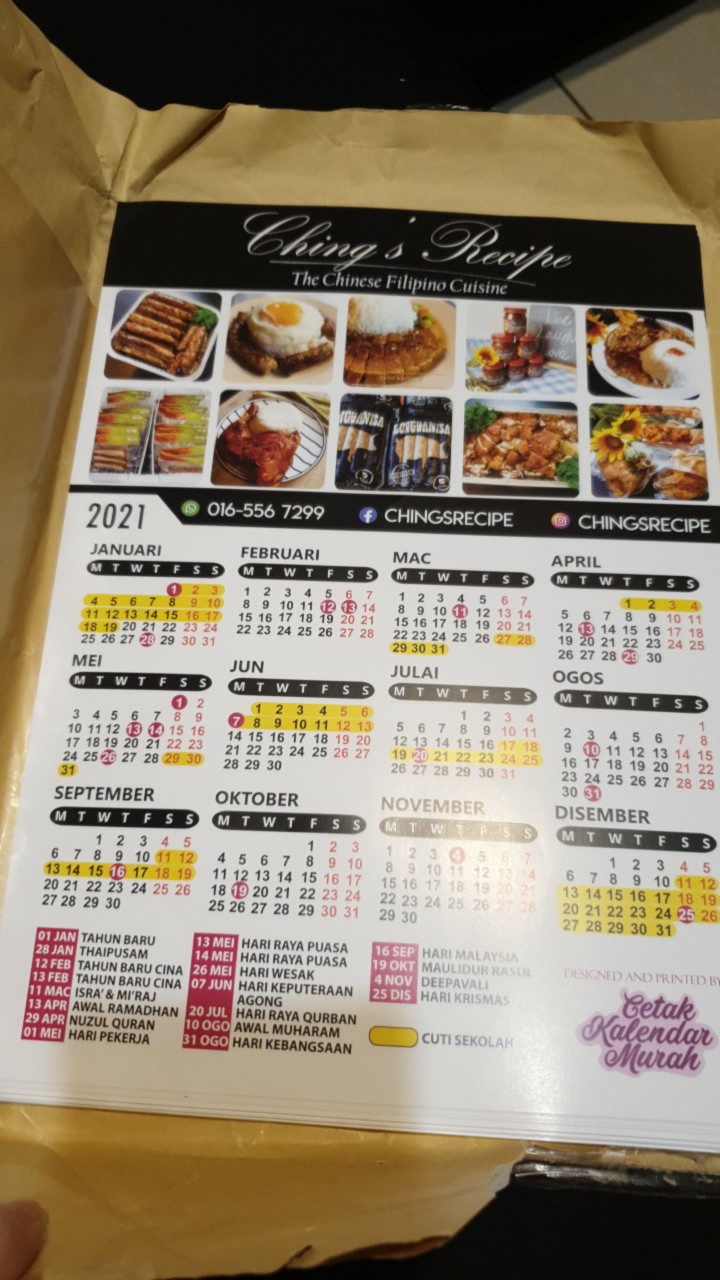 Kalendar Dinding 2021 Custom Wall Calendar Business Wall Calendar Door Gift Shopee Malaysia