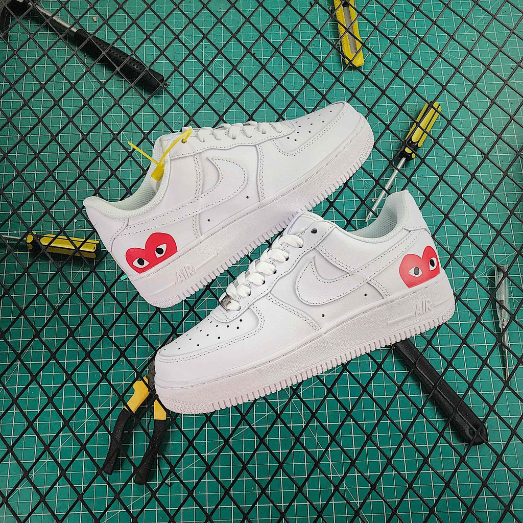 Comme des Garcons Play x Nike Air Force 1“CDG”couple running shoes sneaker  shoes | Shopee Malaysia