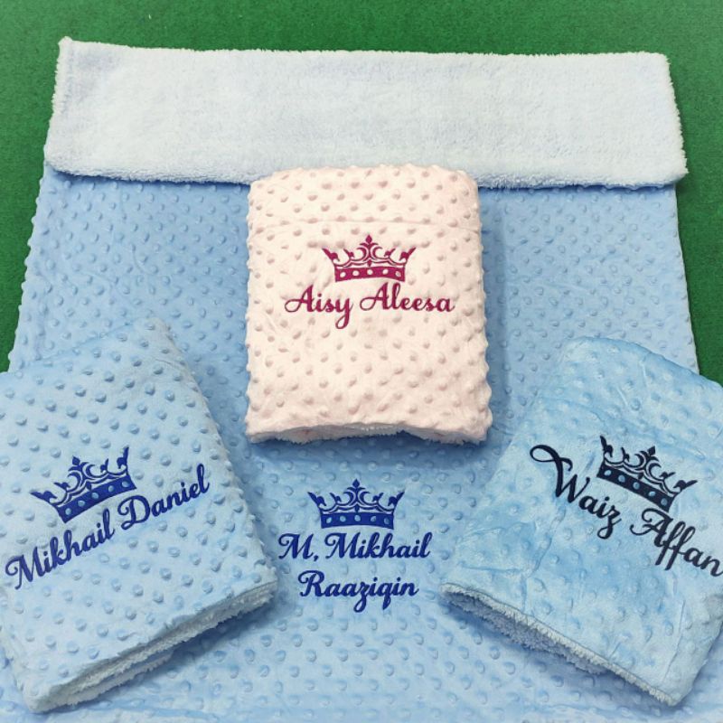 Selimut bayi sulam | Personalized Embroidery Baby Blanket