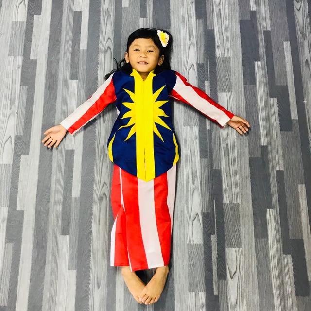  Baju  kebaya bendera  malaysia  size 2 4 6 tahun Shopee 