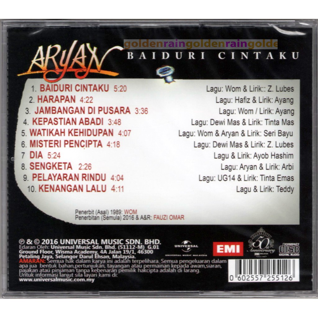 Aryan Baiduri Cintaku 2016 Emi Original Cd Shopee Malaysia