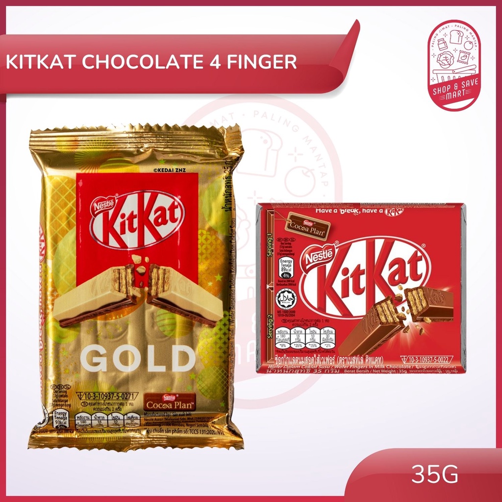 Kitkat 4 Finger Chocolate Bar - 35g (Flavor: Kitkat Gold / Kitkat ...