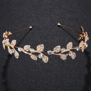 Gold Rhinestone Crystal Bride Headband Wedding Birthday Tiara Headpiece
