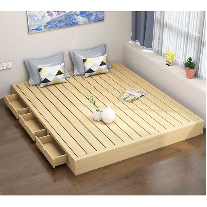 High Quality Tatami Bed Frame, Japanese Style Platform Bed King