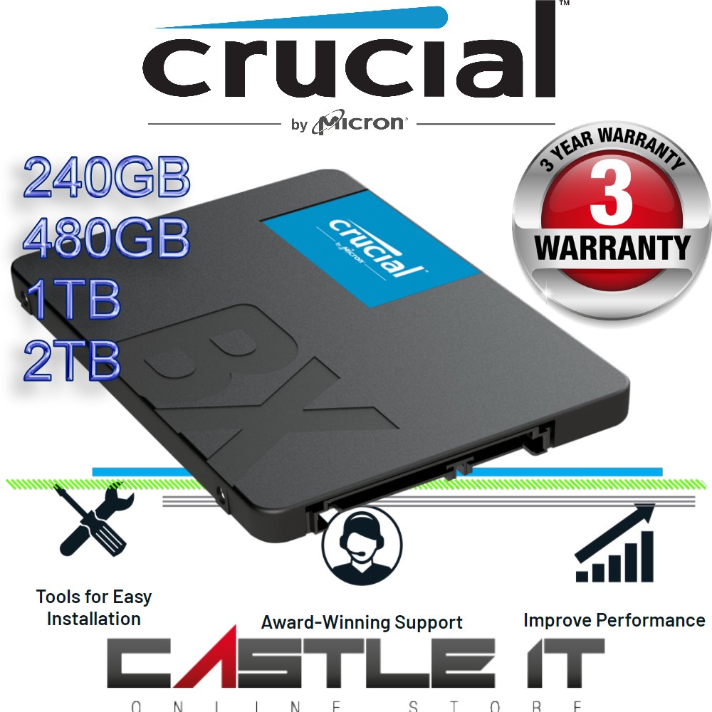 Crucial BX500 240GB 500GB 1TB 2TB 3D Nand SATA III Internal SSD