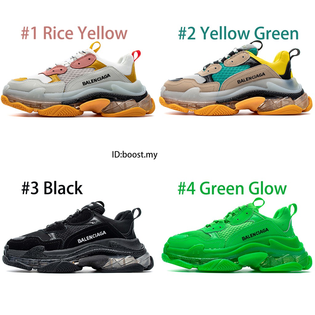 Ready Stock 4 Styles Balenciaga Triple S Air Cushion Sole Sneaker Running Shoes Original Quality Sneaker Shopee Malaysia