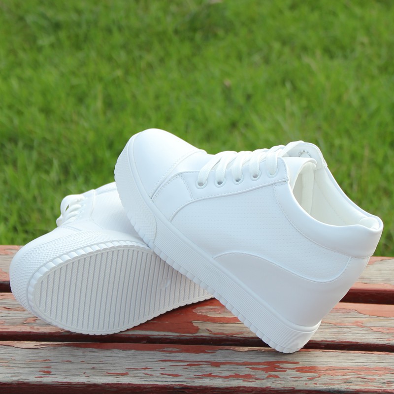 MAY Hidden Heel Sneaker Outdoor Casual Shoes Small White Women Shoes Waterproof Kasut