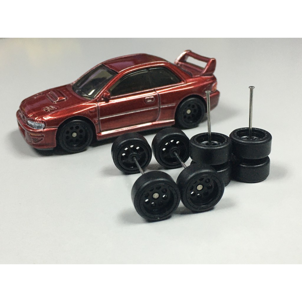 Z46 New Hot Wheels Rubber Wheels Tayar Getah Dot Black 10mm Axle JDM