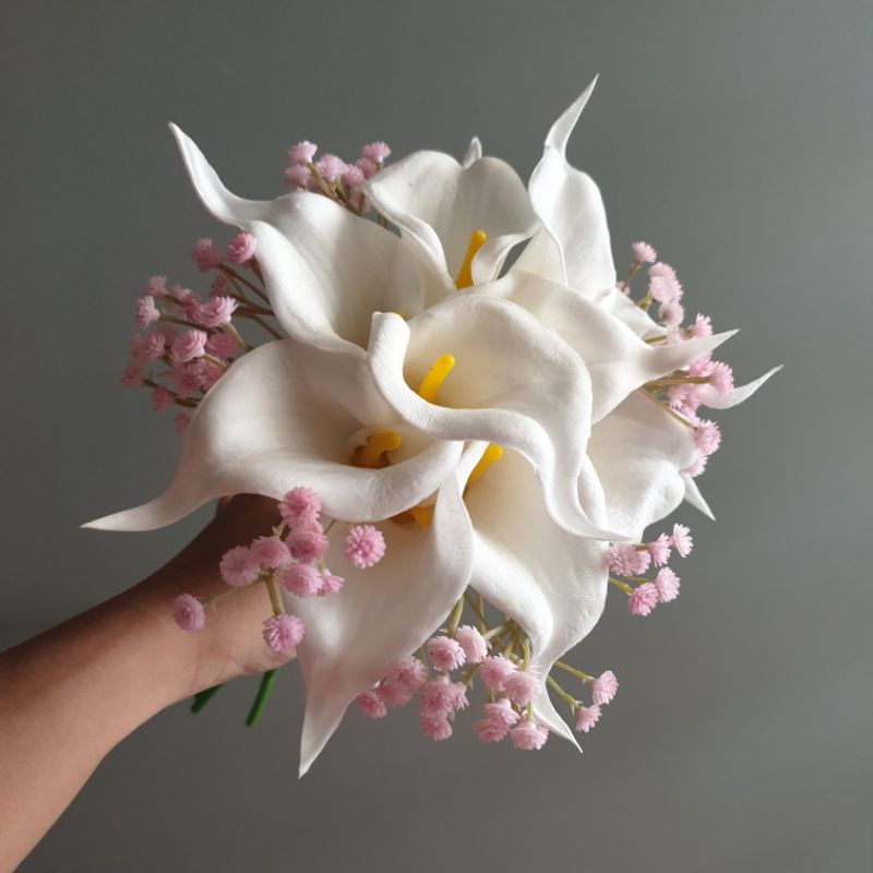 Buy Bunga Tangan Pengantin Wedding Hand Bouquet Calla Lily Bouquet Home Flower Decor Seetracker Malaysia