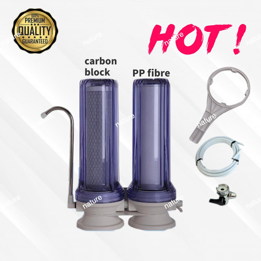 DOUBLE STAGE DOMESTIC WATER FILTER WITH PP SEDIMENT & CTO CARBON