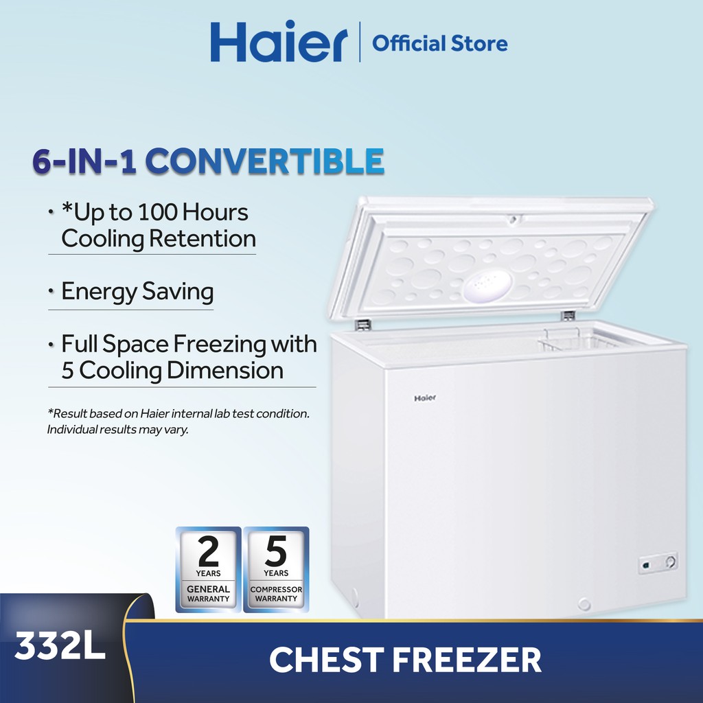 Haier 332l Chest Freezer Convertible Freezer Fridge 328hp Shopee Malaysia