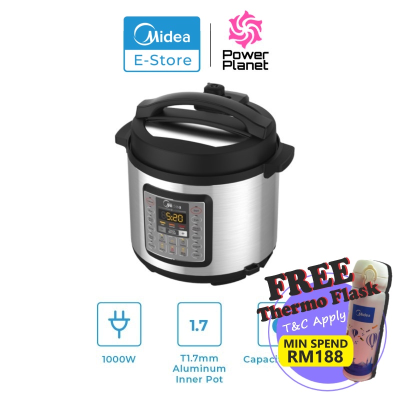 Midea MYD6007SS2 5.7L Pressure Cooker With Dual Inner Pots MY-D6007SS2