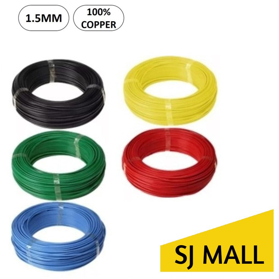 Wire 1.5mm PVC Cable 1.5mm (100% Pure Copper Cable) PVC Insulated Cable ...