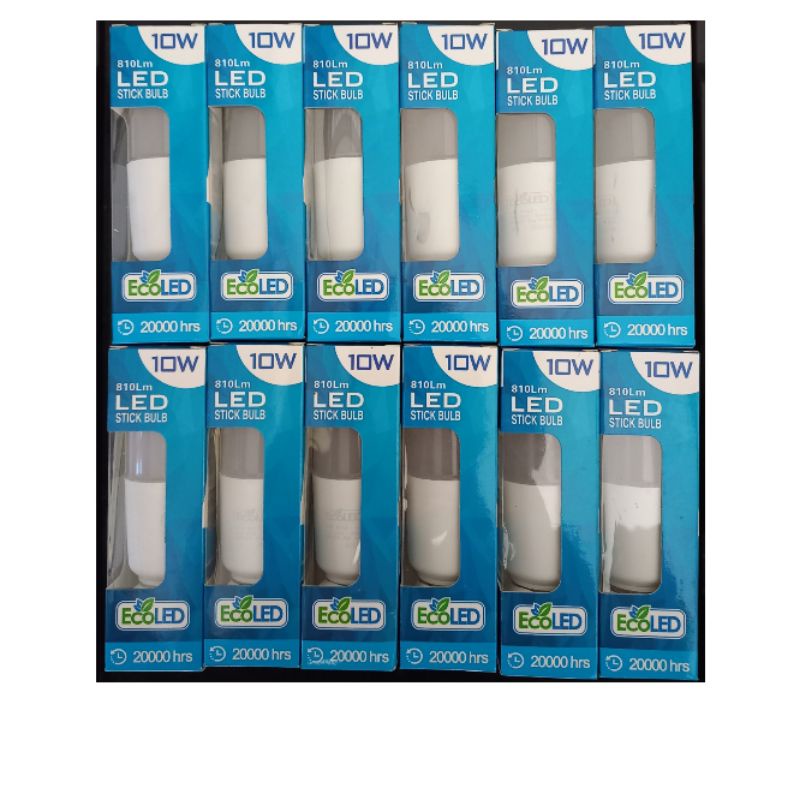 LED BULB LED Stick Bulb 10W - E27 Base - EcoLED (Warm White 3000K / Day Light 6500K) 200-240v