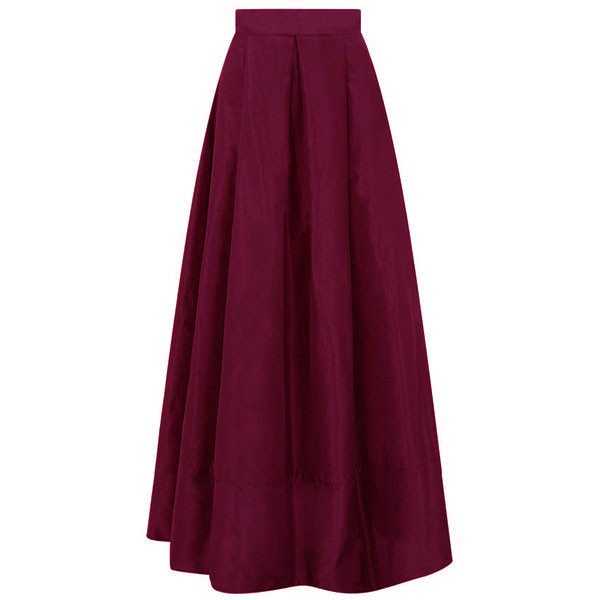 maroon long skirt