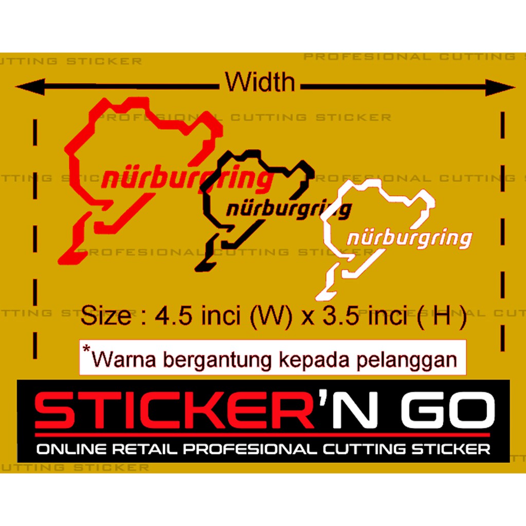 STICKER CUSTOM M3 M5 X6 X1  NURBURGRING TRACK FOR BMW VOLKWAGEN AMG