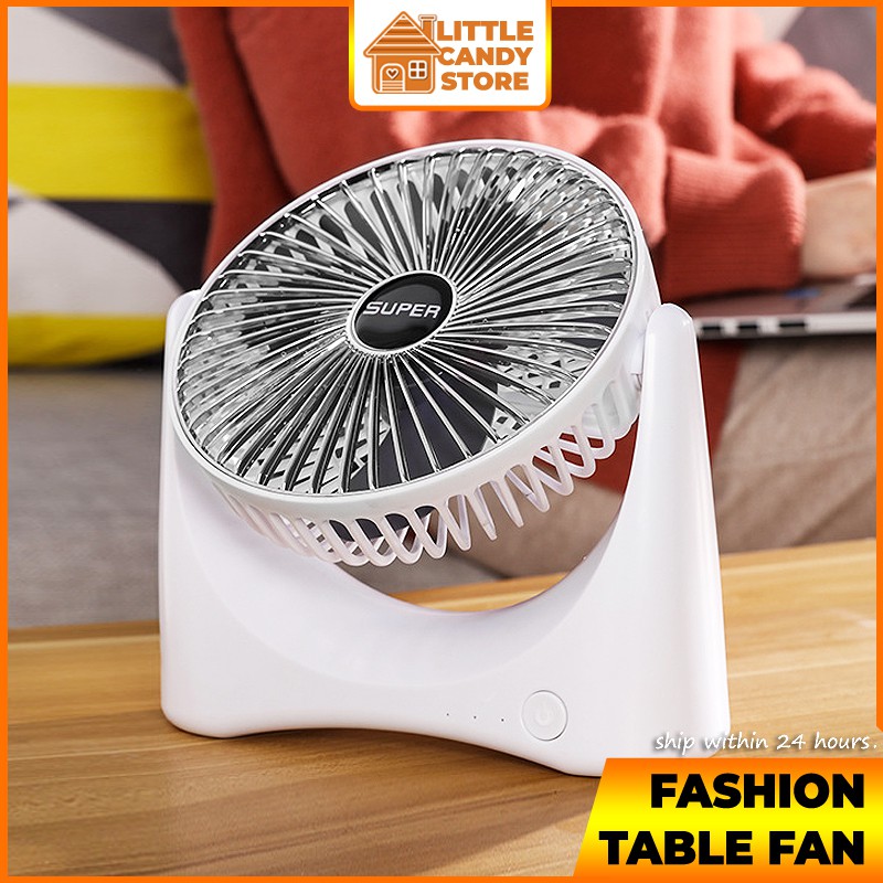 Touch Fashion Smart USB Fan 120° Kipas Besar 3 Level Wind Speed Portable Mini Fan Micro USB Rechargeable 4000mAh Battery