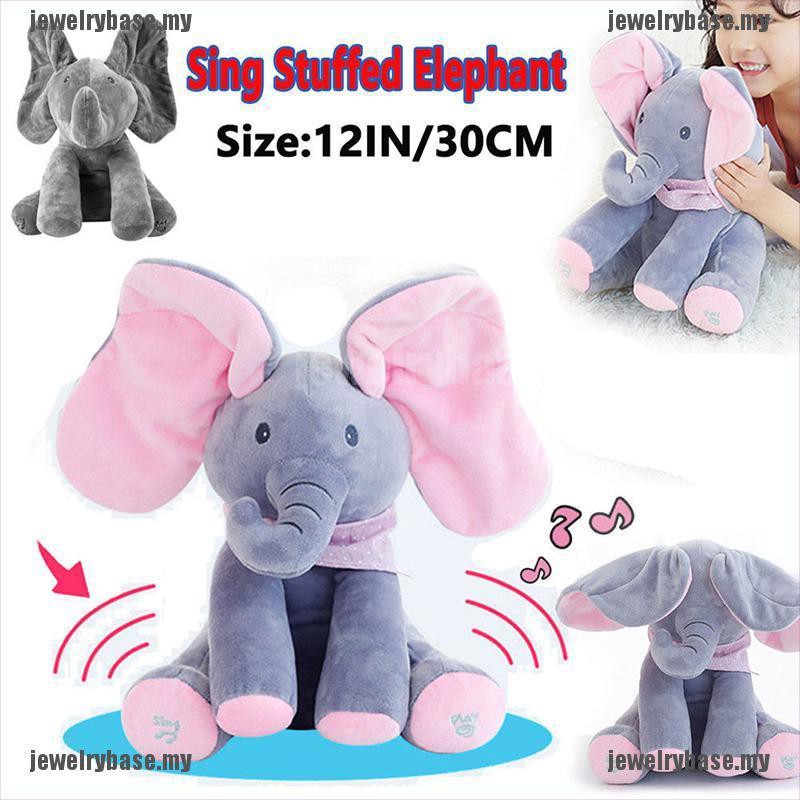 talking elephant plush toy with music