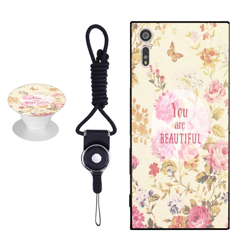Casing For 5 2 Inch Sony Xperia Xz Xzs F32 F31 So 01j Sov35 Silicon Soft Ruber Phone Case With With The Same Pattern Airbag Phone Bracket And Rope Shopee Malaysia