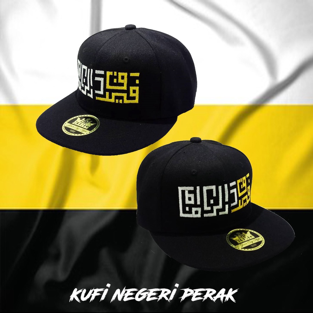TOPI CAP SNAPBACK DESIGN SULAM KUFI NEGERI PERAK READYSTOCK ADJUSTABLE