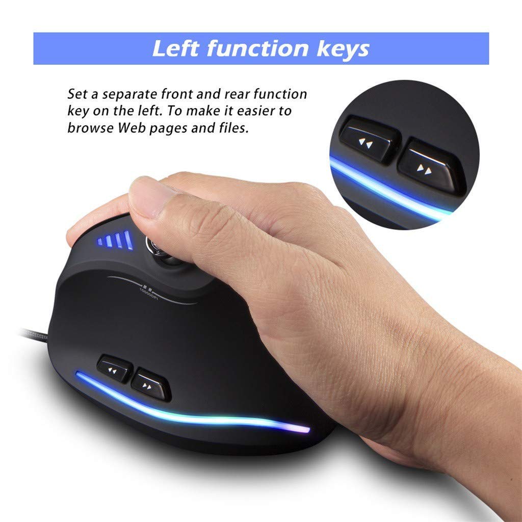 Zlot Vertical Gaming Mouse Wired Rgb Ergonomic Usb Joystick Programmable Laser G Shopee Malaysia