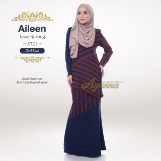 AILEEN BAJU  KURUNG  MODEN  LACE Raya Emerald Maroon Brown 