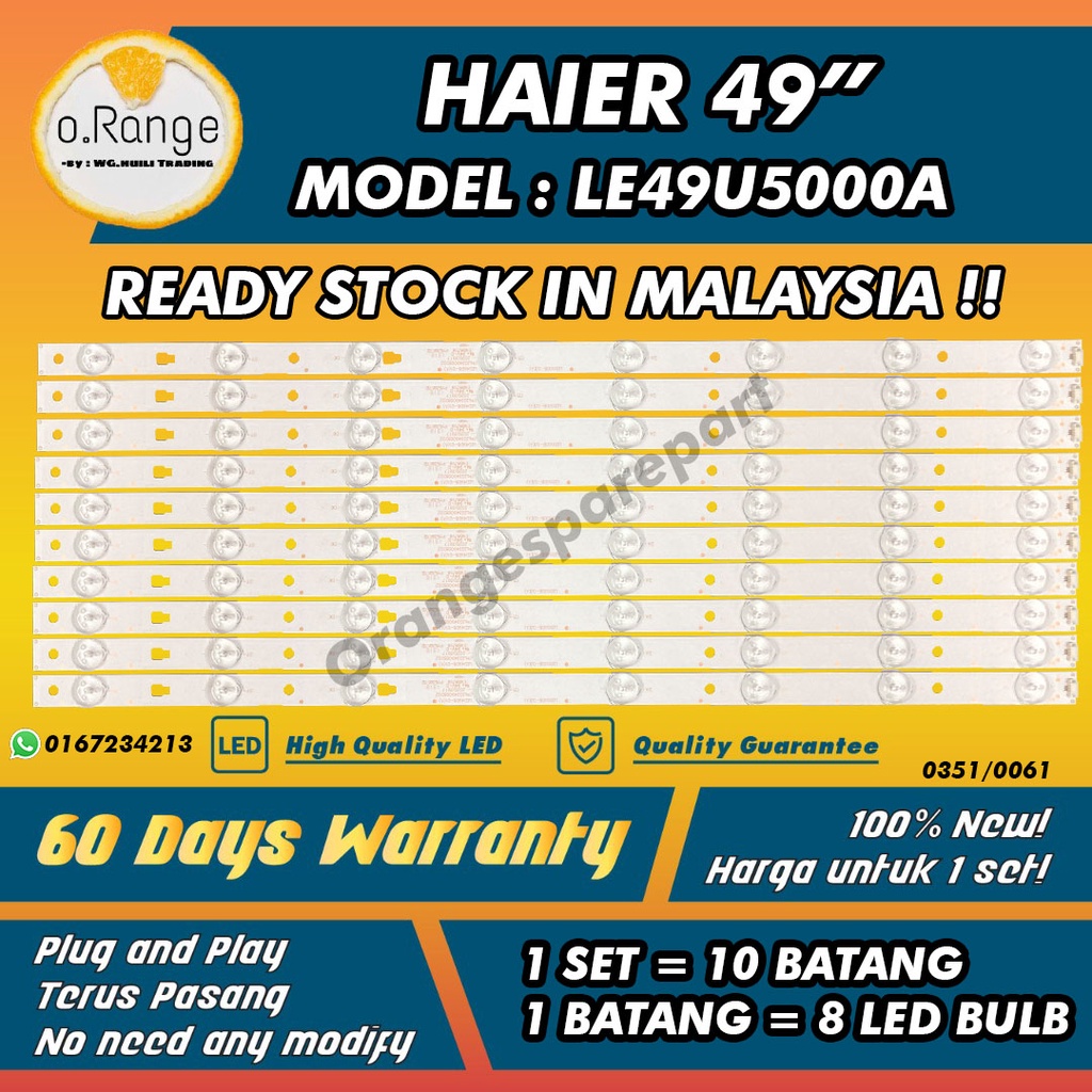 LE49U5000A HAIER 49" LED TV BACKLIGHT(LAMPU TV) HAIER 49 INCH LED TV BACKLIGHT LE49U5000 49U5000