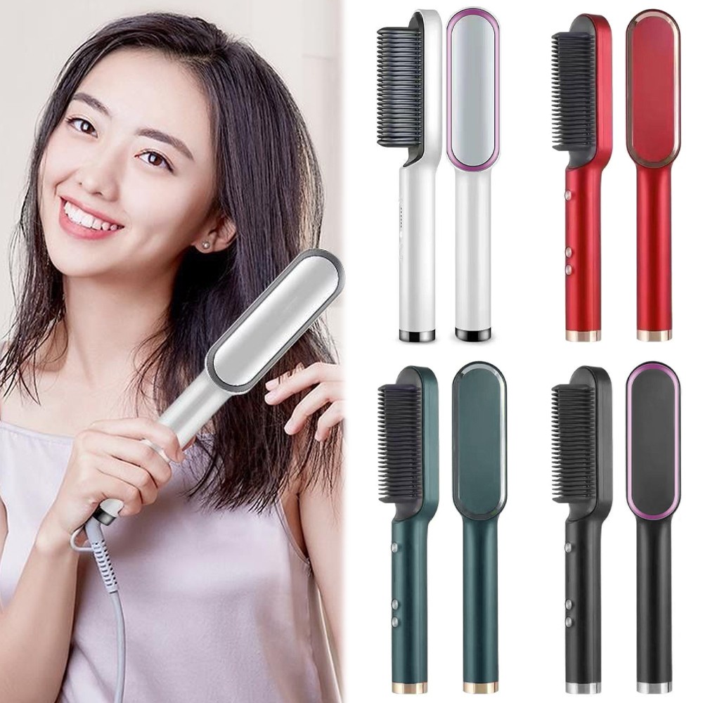 2in1 LATEST VERSION Hair straightener comb Hair Curler Hair crimper Mini Hair Straight Hair Curling Pelurus Rambut