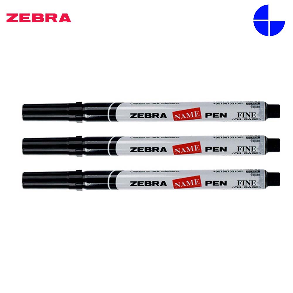 5 x Zebra Permanent Name Pen Fine Tip Oil Based Marker Japan Black 