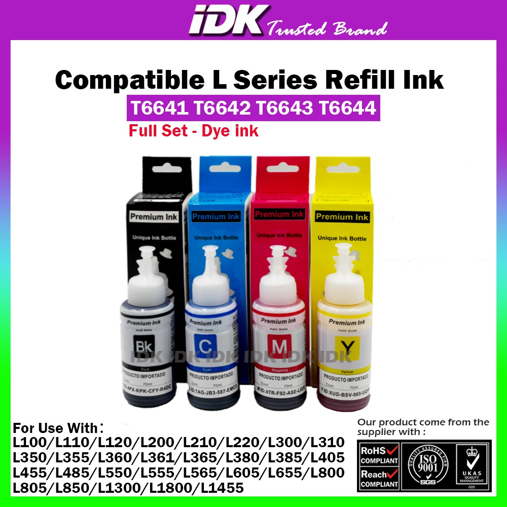 T6641 T6642 T6643 T6644 L Series Formula Compatible Refill Ink For