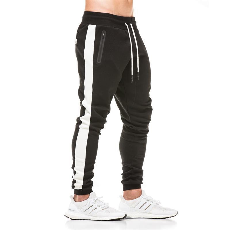 jogger pants with white lines