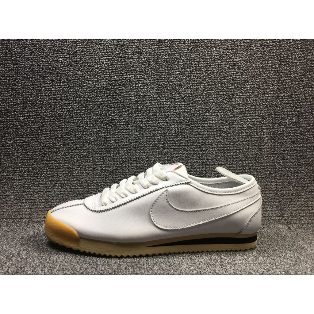 men's all white nike cortez