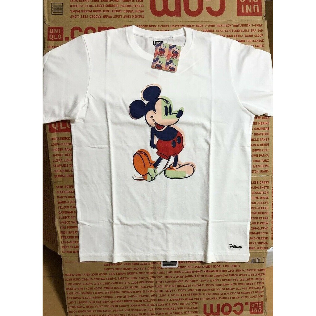UNIQLO x Andy Warhol x Disney Mickey Mouse Men T-Shirt White Graphic ...