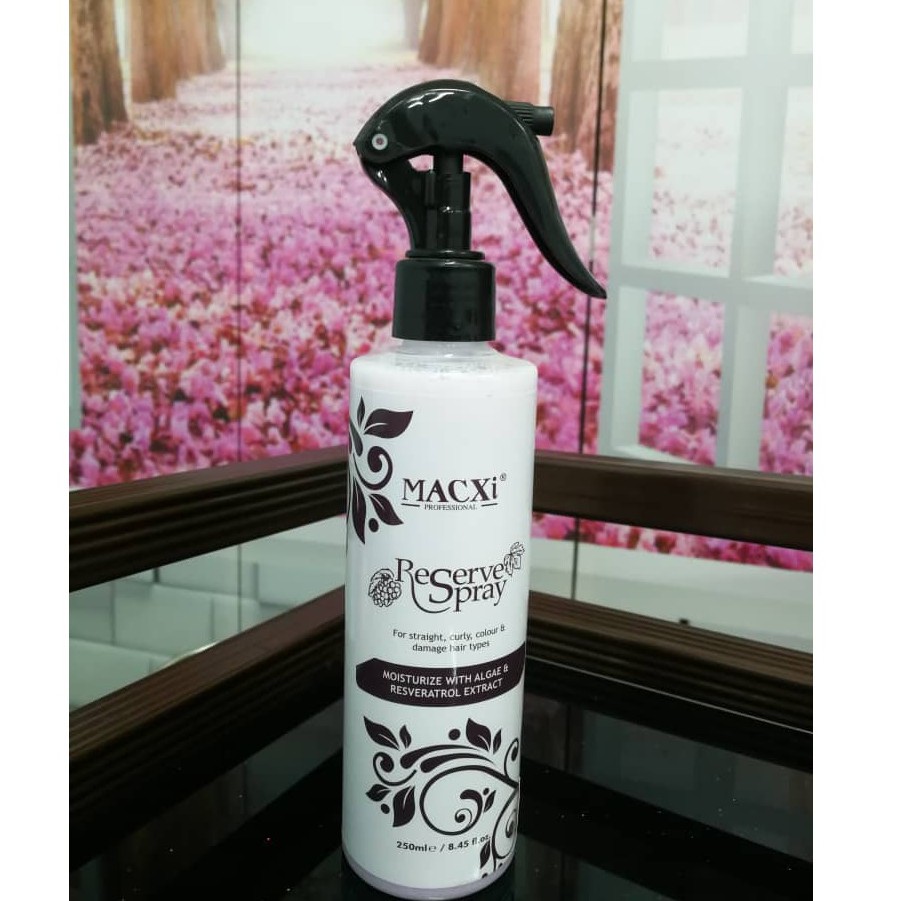 EASY] MACXI Professional Reserve Leave In Spray for straight, curly, colour  & damage hair types - 250ml | Shopee Malaysia