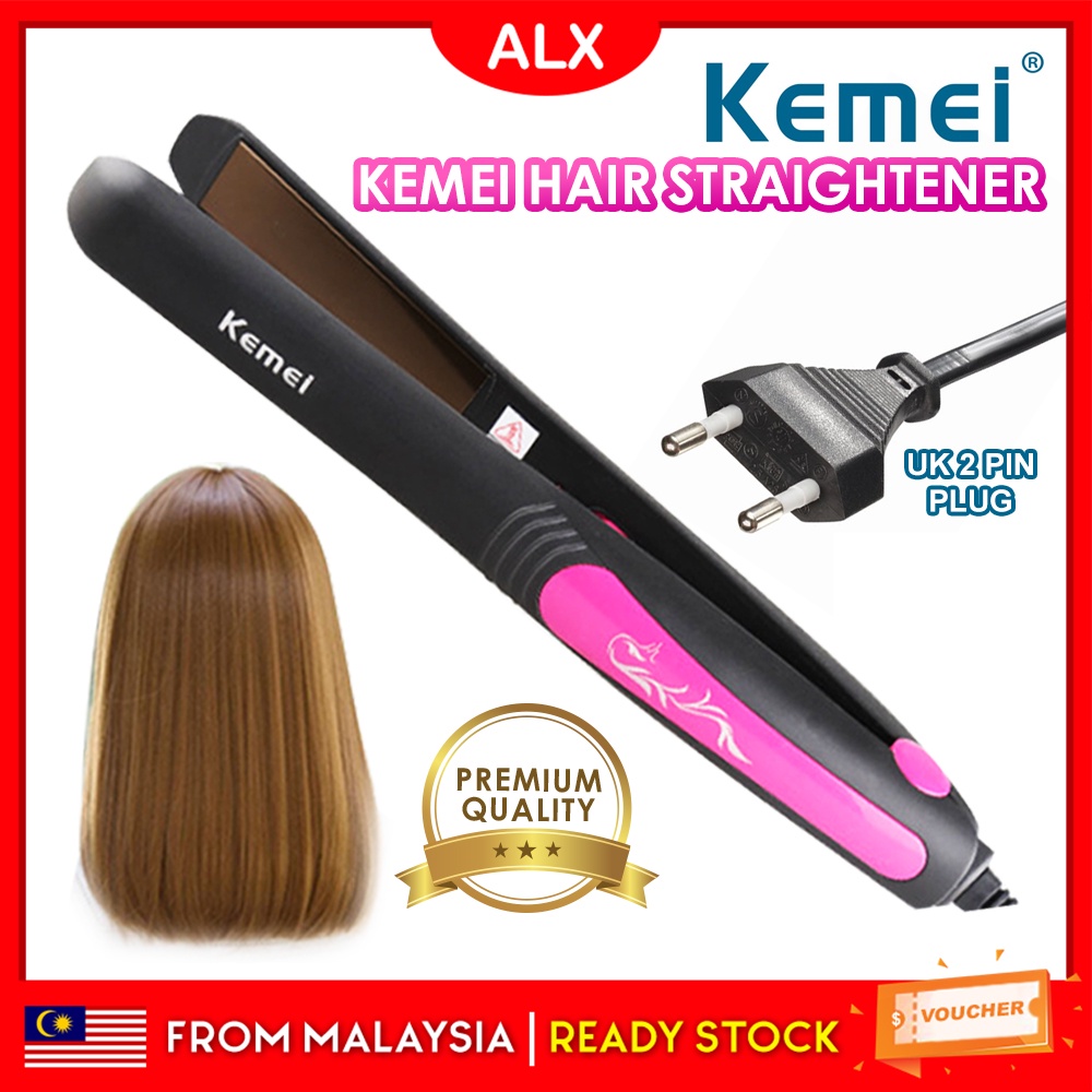 ALX KEMEI KM-328 Professional Titanium Plate Iron Ceramic Hair Straightener  Styling Rambut Kerinting Pelurus Hair Curler | Shopee Malaysia