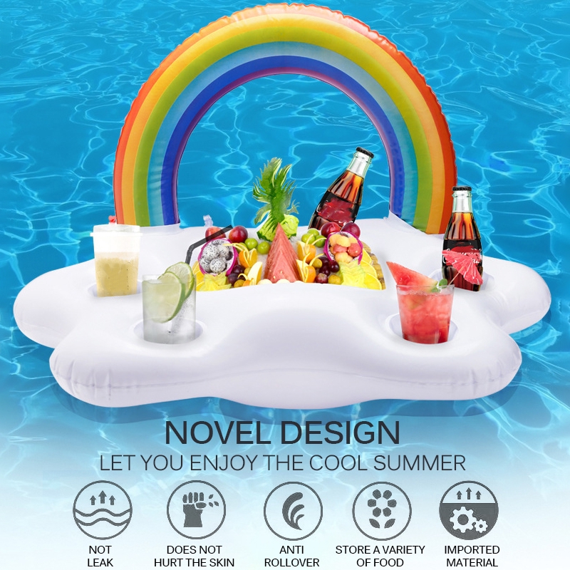 Pool Holder Cooler Drink Inflatable Ice Float Beverage Party Unicorn Cup Water for sale online