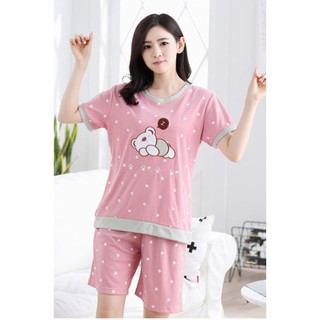 Womens Young Girls Bear Pattern Set Leisure Suit Tops And - 