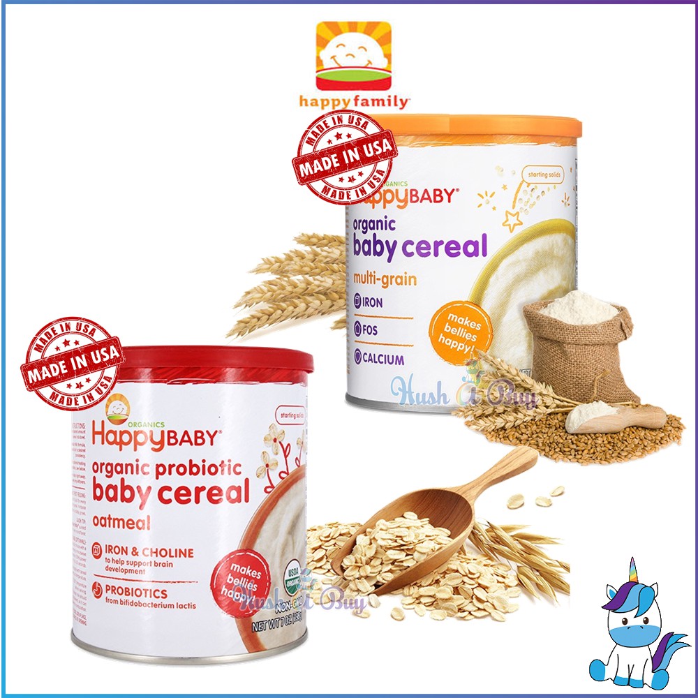 Happy Baby Organic Probiotic Baby Cereal - Multi-Grain / Oatmeal 198gm