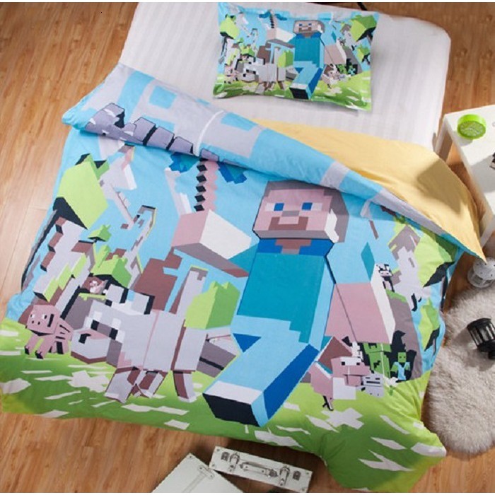 Steve Minecraft Bedding Sets My, Minecraft Creeper Duvet Cover Pattern Free