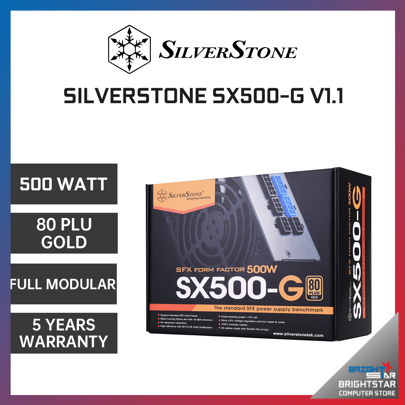 Silverstone Sx500 G V1 1 500w 80 Plus Gold Power Supply Shopee Malaysia