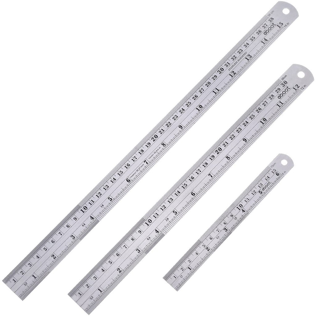 Stainless Steel Metal Ruler Pembaris  Besi 20cm 30cm 