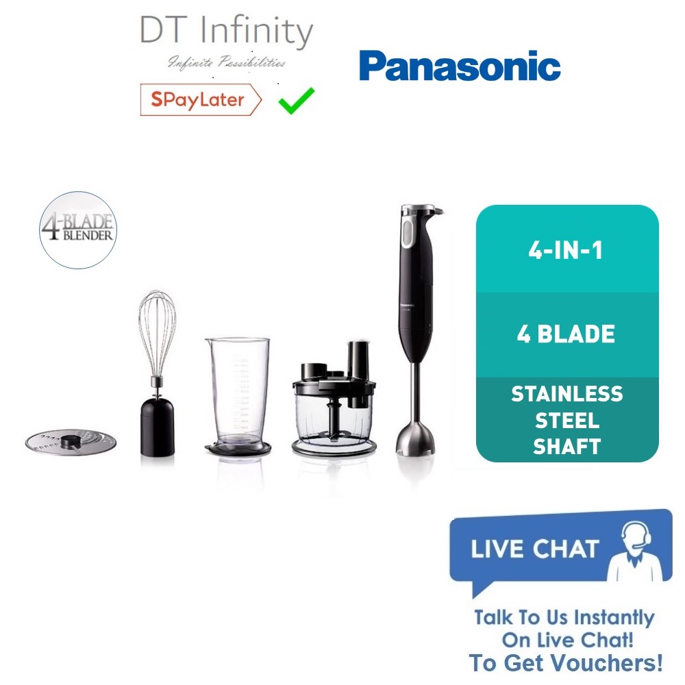 Panasonic 4 in 1 Hand Blender Stick Blender 5 Speed Food Processing
