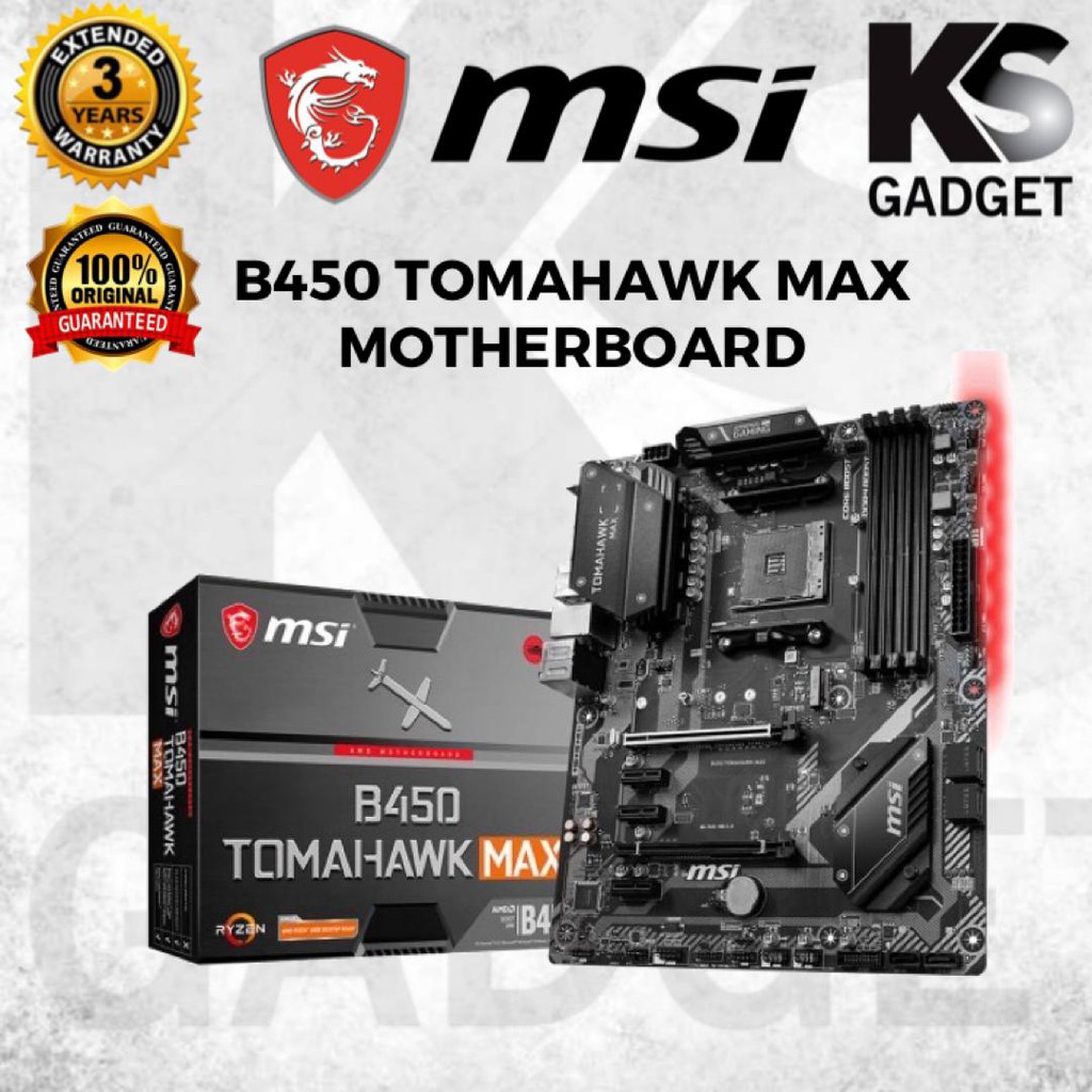[READY STOCK]MSI B450 TOMAHAWK MAX ATX MOTHERBOARD AM4 Shopee Malaysia