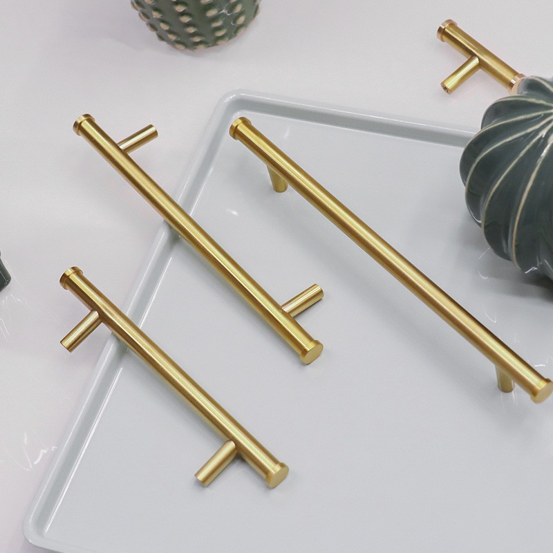 Gold Cabinet Handles Brushed Brass Drawer Knobs Kitchen Drawer