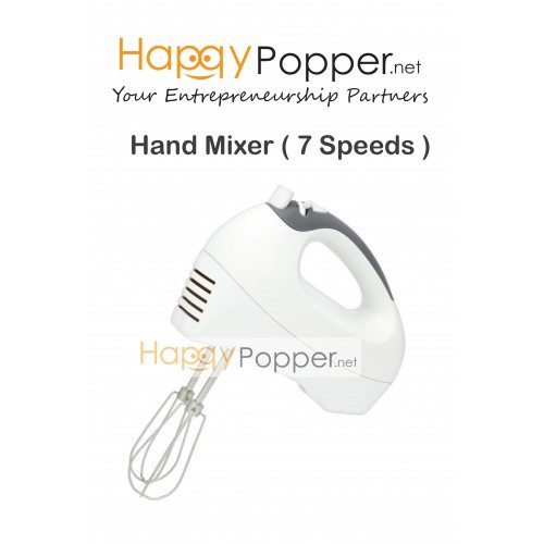 Happypopper Mesin Pengadun Tepung Bancuh Telur Blender Egg Beater Baking Whisk Hand Mixer Electric 7 Speed MX-M0003