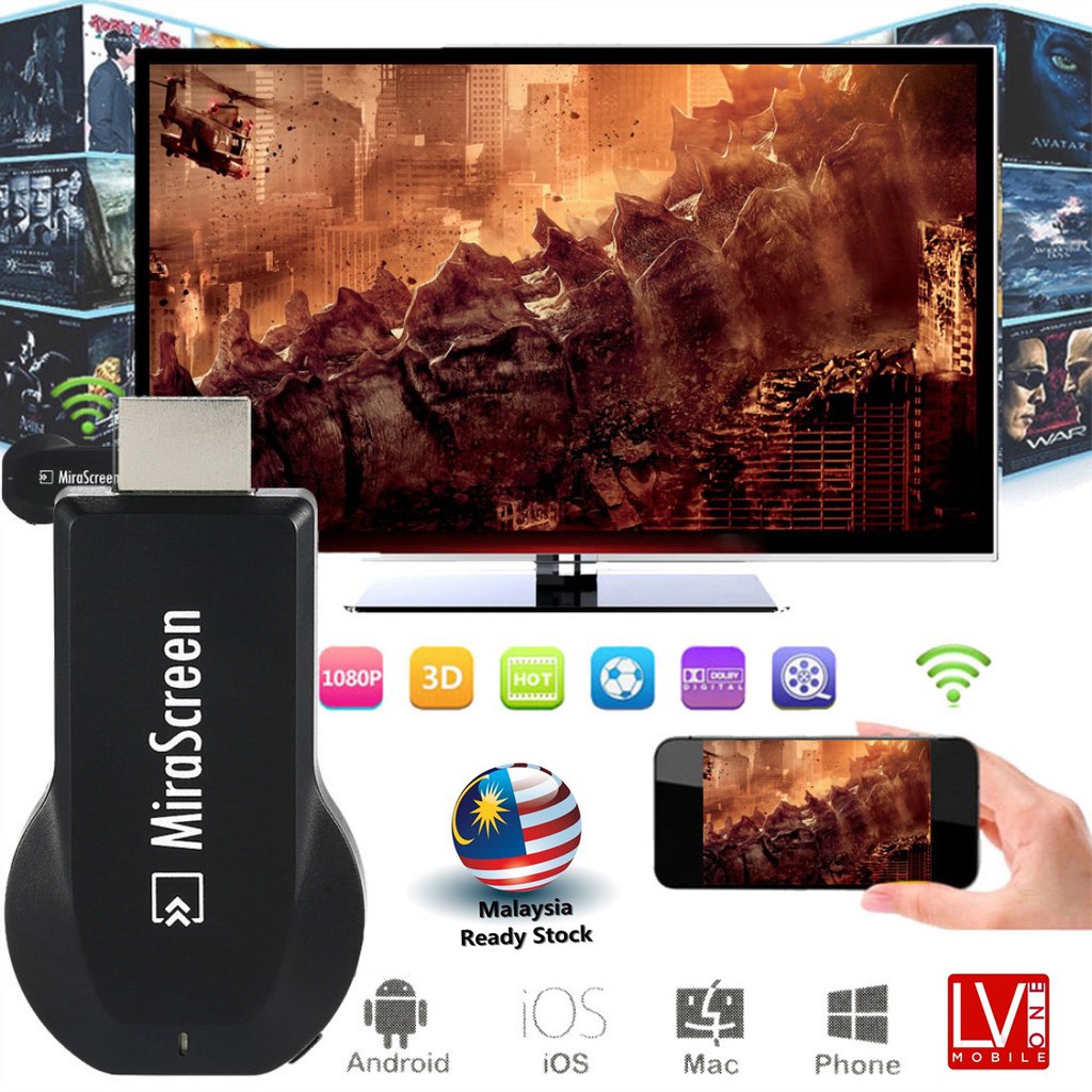 Mirascreen Smartphone Tv Screen Mirroring Like Miracast Anycast Chromecast Shopee Malaysia