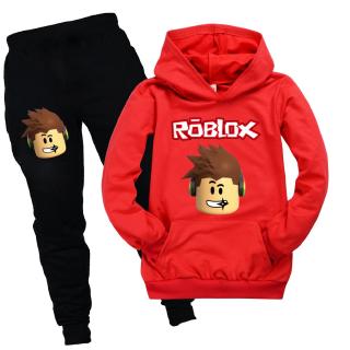 Roblox Hoodies Pants Suit Kids Hoodies With Pocket For Boys And Girls Two Pieces Set Sweatshirt Shopee Malaysia - two face pants roblox